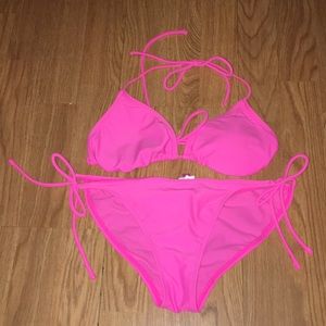 Bright pink bikini
